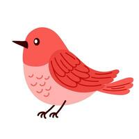 Spring bird. Beautiful birdie. Colored flat vector illustration isolated on white background.