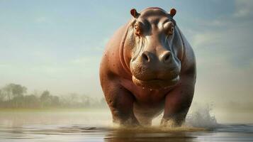 AI generated Hippopotamus high quality background photo