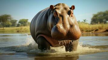 AI generated Hippopotamus high quality background photo