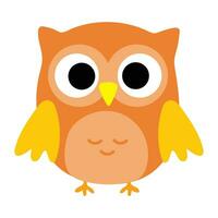 cute hand drawing cartoon owl. cute animal drawing vector