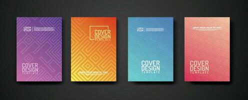 set cover Design template  with geometric lines textured pattern background and dynamic gradation color vector