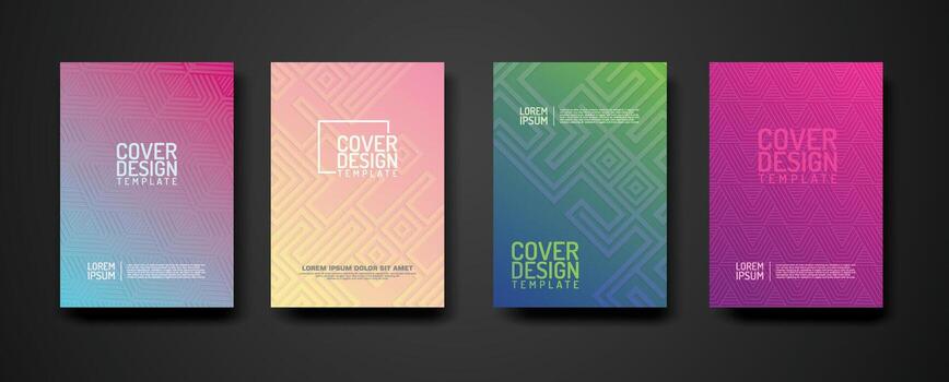 conjunto cubrir diseño modelo con geométrico líneas texturizado modelo antecedentes y dinámica gradación color vector