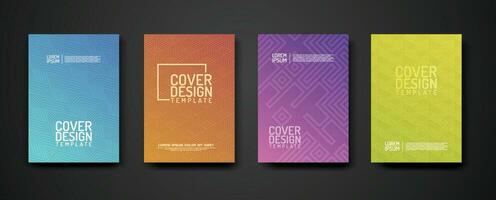 set cover Design template  with geometric lines textured pattern background and dynamic gradation color vector