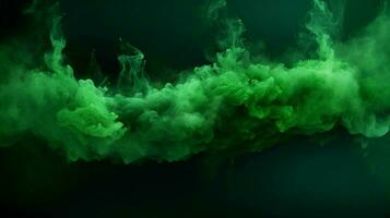 AI generated Dark green color powder splash background photo