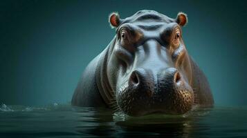 AI generated Hippopotamus high quality background photo