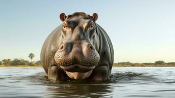 AI generated Hippopotamus high quality background photo