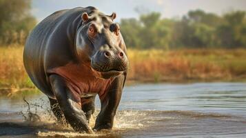 AI generated Hippopotamus high quality background photo
