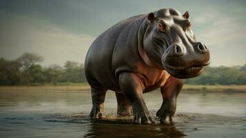 AI generated Hippopotamus high quality background photo