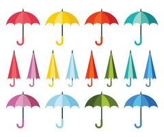 Set of umbrellas. Umbrella icon vector set. Set of Colorful umbrella illustrations.