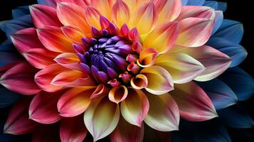 AI generated vibrant dahlia blossom a gift of nature beauty in macro photo