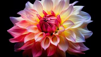 AI generated vibrant dahlia blossom a burst of multi colored beauty photo