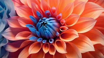 AI generated vibrant petals of a single dahlia bloom in summer beauty photo