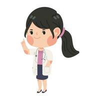 Cute woman Doctor answer the questions vector