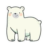 Cartoon polar bear character doodle vector