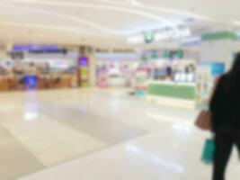 Blurred image of shopping mall and bokeh for background usage. photo