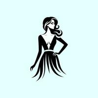 minimalist and modern fashion girls logo vector