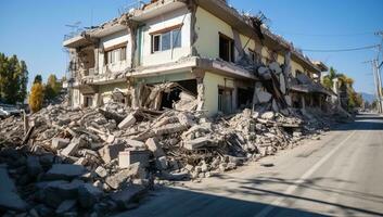 AI generated Collapsed Building After Earthquake photo