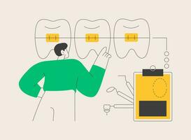 Dental braces abstract concept vector illustration.