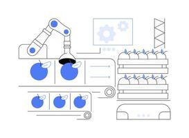 Sorting and packing robots isolated cartoon vector illustrations.