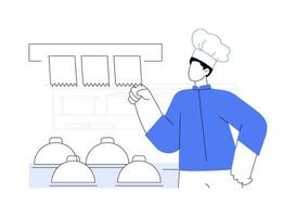 Reading meal orders abstract concept vector illustration.