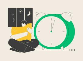 Sleep deprivation abstract concept vector illustration.