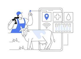 Monitoring health of livestock isolated cartoon vector illustrations.