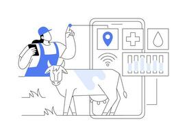 Monitoring health of livestock isolated cartoon vector illustrations.