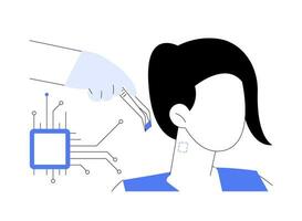 neural chip implantes resumen concepto vector ilustración.