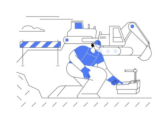 Geotechnical site investigation abstract concept vector illustration.