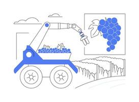 Harvesting and picking robots isolated cartoon vector illustrations.