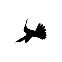 Flying Hummingbird Silhouette, can use Art Illustration, Website, Logo Gram, Pictogram or Graphic Design Element. Vector Illustration