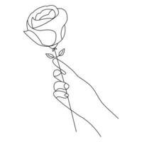 continuo hermosa Rosa flores soltero línea Arte vector dibujo de mano participación