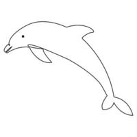 Simple dolphin continuous single line art drawing outline vector illustration