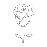 continuo hermosa Rosa flores soltero línea dibujo vector Arte