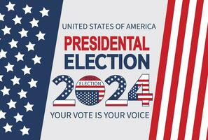 2024 Presidential election day in USA, november 5, card design. Vote for your future vector