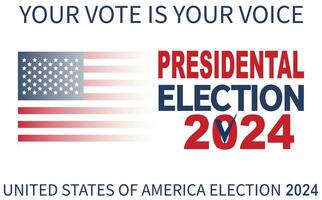 2024 Presidential election day in USA, november 5, card design. Vote for your future vector