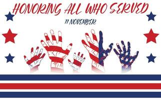 US Veterans Day background. Happy Veterans Day. American flags. US Flag. November 11 Poster, Banner, Greeting Card, Flyer, Template vector