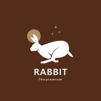 animal rabbit natural logo vector icon silhouette retro hipster