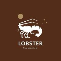 animal lobster natural logo vector icon silhouette retro hipster