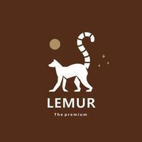 animal lemur natural logo vector icon silhouette retro hipster