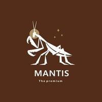 animal mantis natural logo vector icono silueta retro hipster