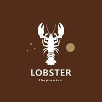animal lobster natural logo vector icon silhouette retro hipster