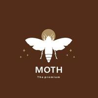 animal moth natural logo vector icon silhouette retro hipster