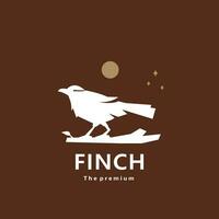 animal finch natural logo vector icon silhouette retro hipster