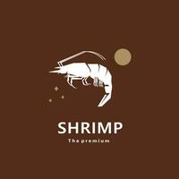 animal shrimp natural logo vector icon silhouette retro hipster