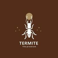 animal termita natural logo vector icono silueta retro hipster