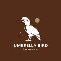 animal umbrella bird natural logo vector icon silhouette retro hipster