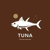animal tuna natural logo vector icon silhouette retro hipster