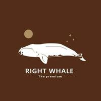 animal right whale natural logo vector icon silhouette retro hipster