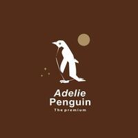 animal adelie penguin natural logo vector icon silhouette retro hipster